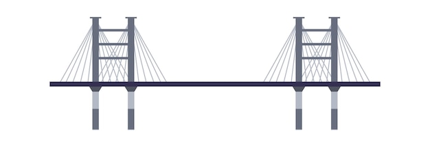 Elemento de arquitectura de puente de icono plano de construcción de metal