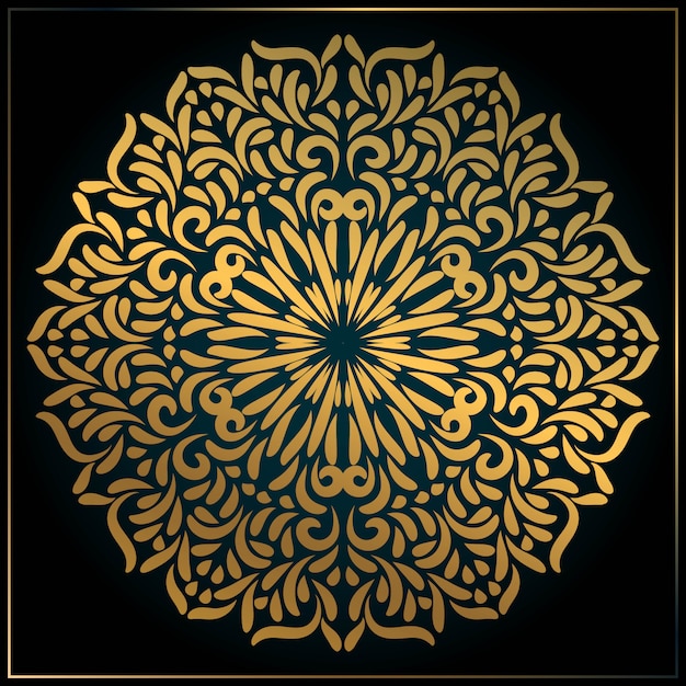 Elemento de arte abstracto de oro mandala ornamental
