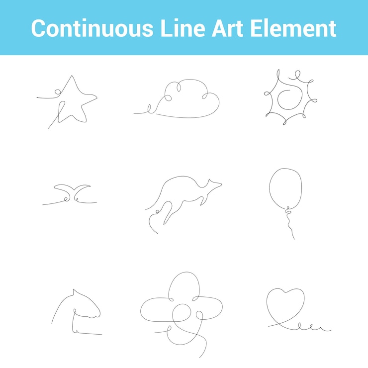 Vector elemento de arte de línea continua