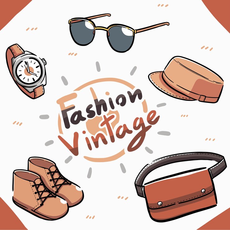 Vector elemento artículo vintage de moda