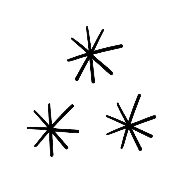 Elemento de asterisco de estrella de dibujo simple a mano