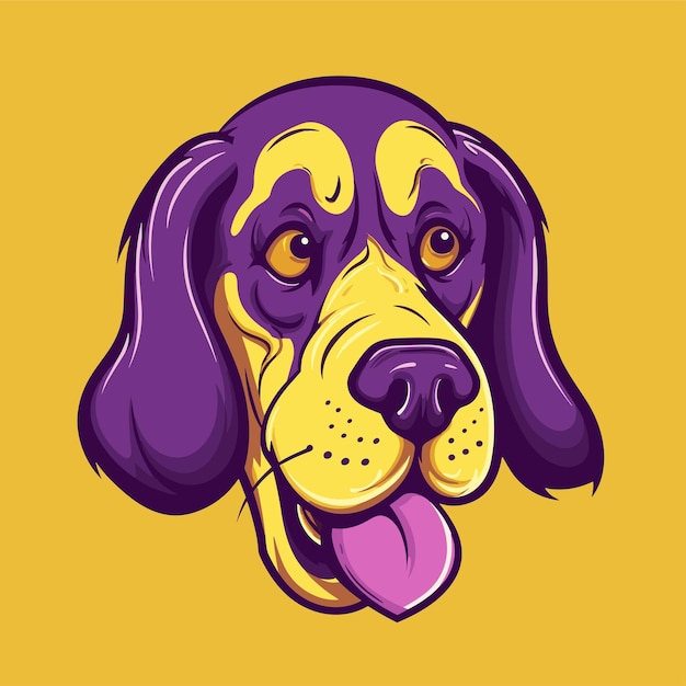 Vector elemento de avatar de perro dibujado a mano