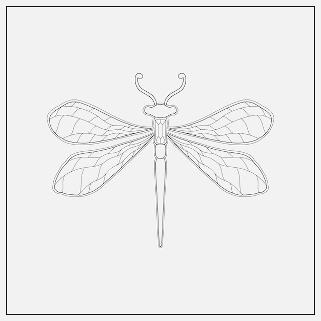Elemento básico de insecto libélula de estilo art nouveau 19201930 años diseño vintage Diseño de motivo de símbolo