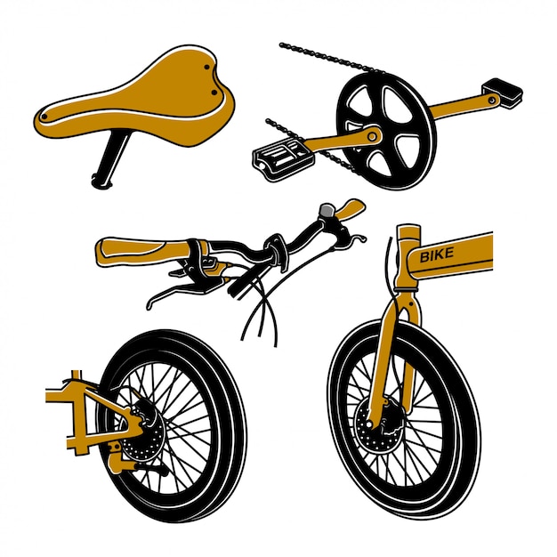 Vector elemento de bicicleta plegable