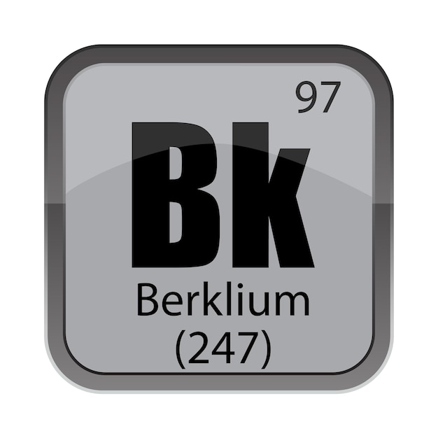 El elemento Bk Berklium de la tabla Número 97 noventa y siete Masa 247 doscientos cuarenta y siete hecho