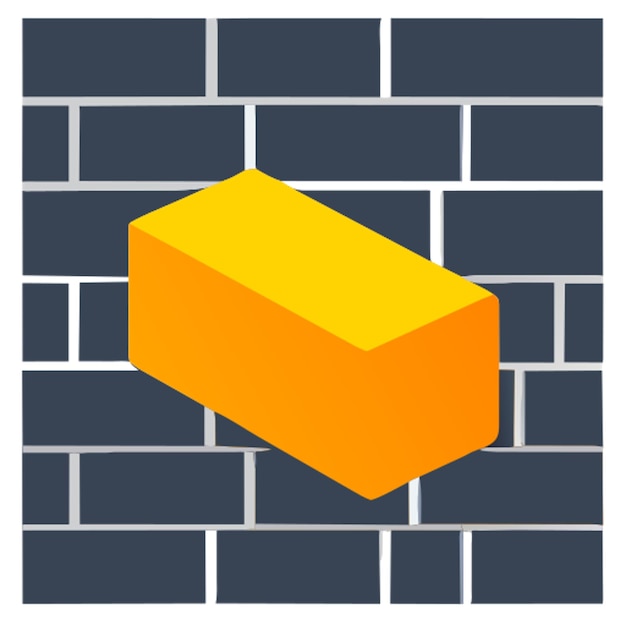 el elemento de bloque de mineral de hierro 3d icono de ladrillo sólido