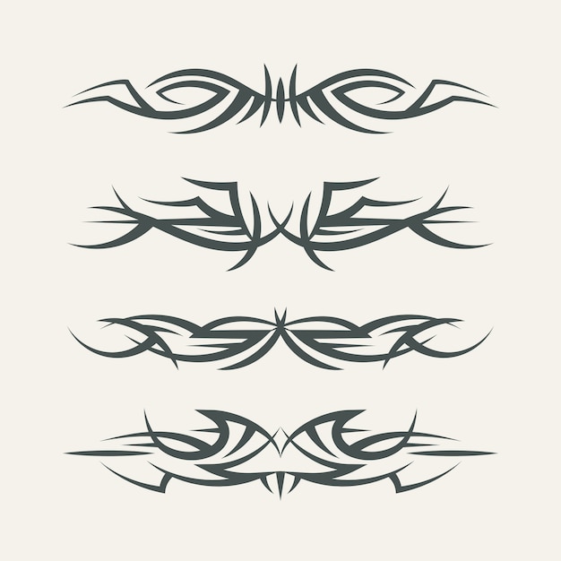 Vector elemento de borde de tatuaje tribal