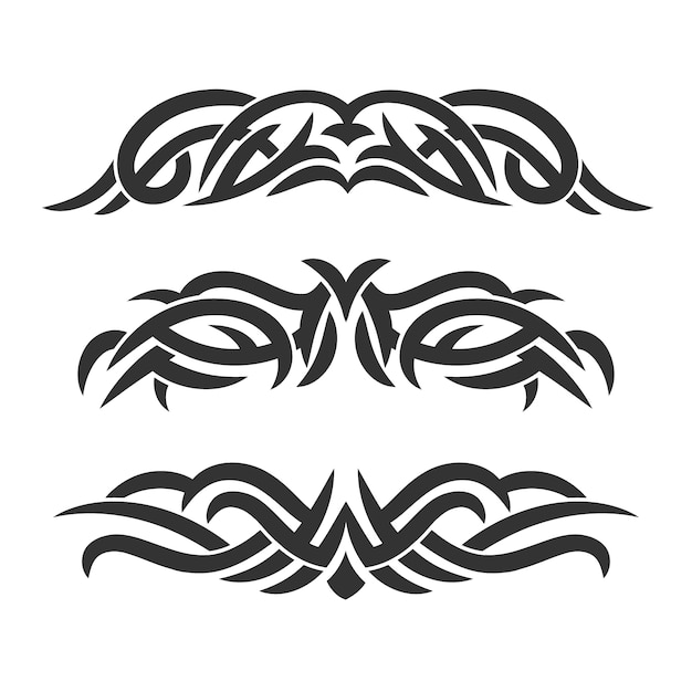 Vector elemento de borde de tatuaje tribal