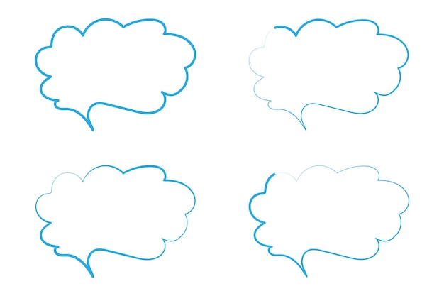 Elemento de burbujas de habla de manga dibujado a mano caja de chat de habla vacía