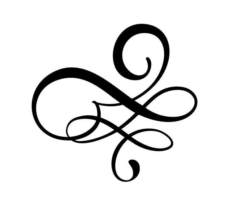 Vector elemento de caligrafía floral vectorial florecer divisor dibujado a mano para decoración de página y diseño de marco ilustración remolino silueta decorativa para tarjetas de boda e invitaciones flor vintage