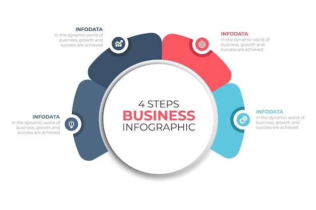 Elemento de círculo vectorial 4 para infografía de negocios modernos