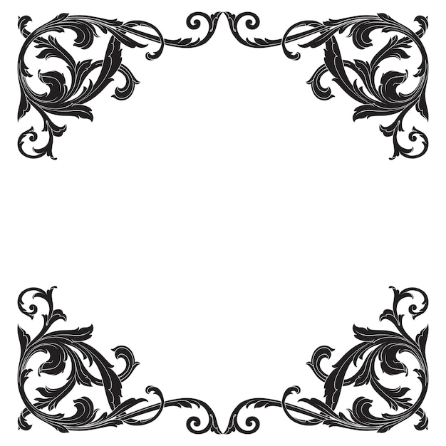 Elemento clásico barroco vintage. Elemento decorativo de diseño en filigrana.
