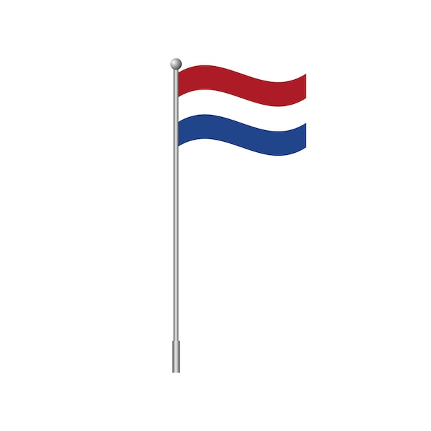 El elemento clip de la bandera de los Países Bajos aislado en la ilustración vectorial blanca