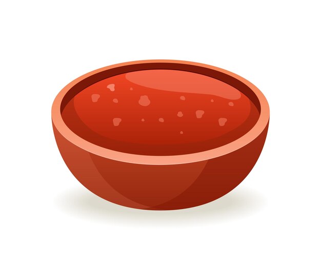 Elemento de la cocina española Esta ilustración muestra una abundante sopa de tomate que captura la esencia de este querido plato tradicional contra el fondo blanco crujiente Ilustración vectorial