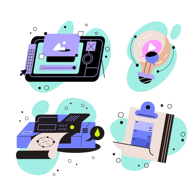 Elemento de colección del diseñador gráfico dibujado a mano