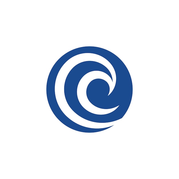 El elemento comercial y el símbolo del vector del logotipo de las olas marinas.