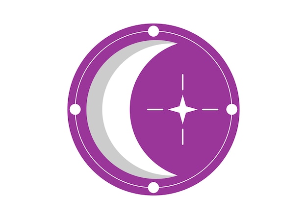 Elemento de concepto de diseño plano simple y minimalista del logotipo de la luna aislado en blanco