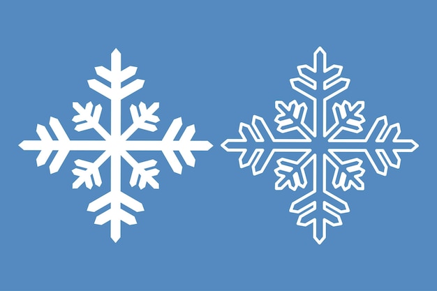 elemento de copo de nieve de cristal icono aislado contorno diseño de ilustración vectorial de invierno