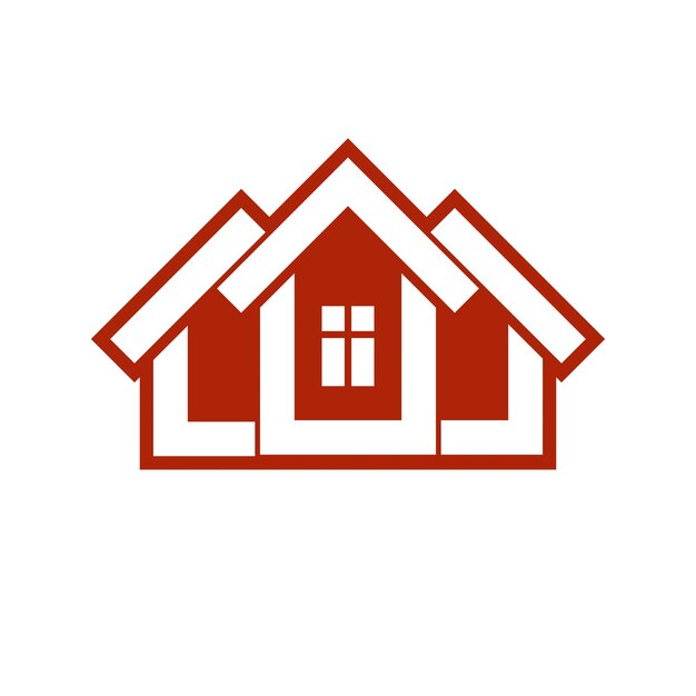 Elemento creativo de construcción e ingeniería para su uso en diseño web y gráfico. Agencia inmobiliaria, símbolo de idea de seguro de hogar. Casa vectorial abstracta.