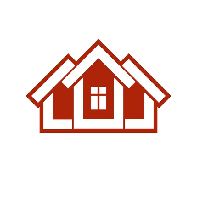 Elemento creativo de construcción e ingeniería para su uso en diseño web y gráfico. agencia inmobiliaria, símbolo de idea de seguro de hogar. casa vectorial abstracta.