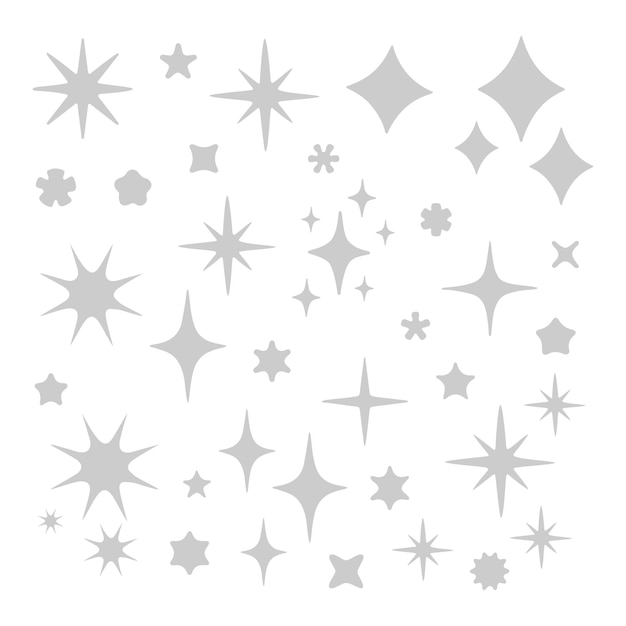 Vector elemento de decoración gris estrella plata