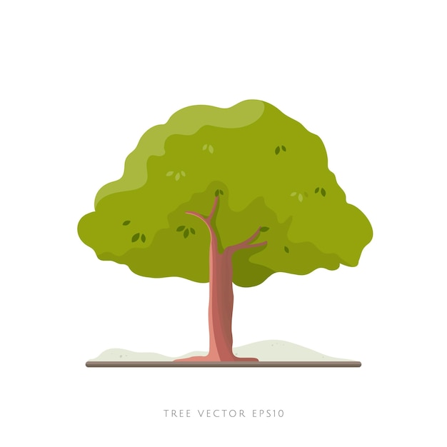 Elemento de decoración de paisaje de icono de vector de ilustración de árbol