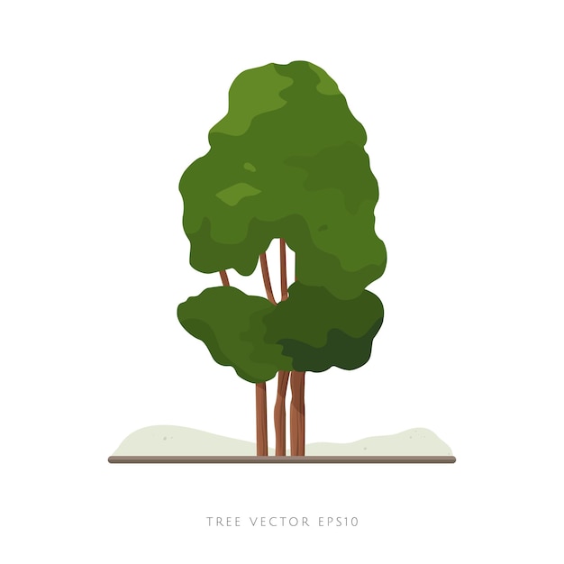 Elemento de decoración de paisaje de icono de vector de ilustración de árbol