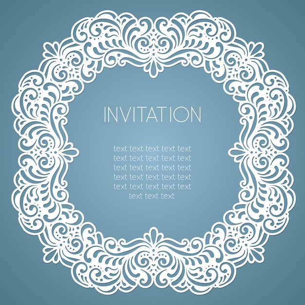 Elemento de decoración vintage para marco de corte láser de invitación Vector de fondo victoriano