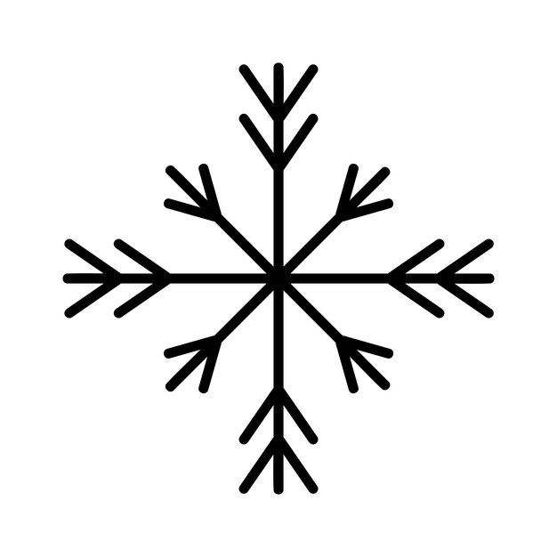 Elemento decorativo de copo de nieve. Copo de nieve dibujado a mano aislado. Elemento vectorial para navidad, año nuevo