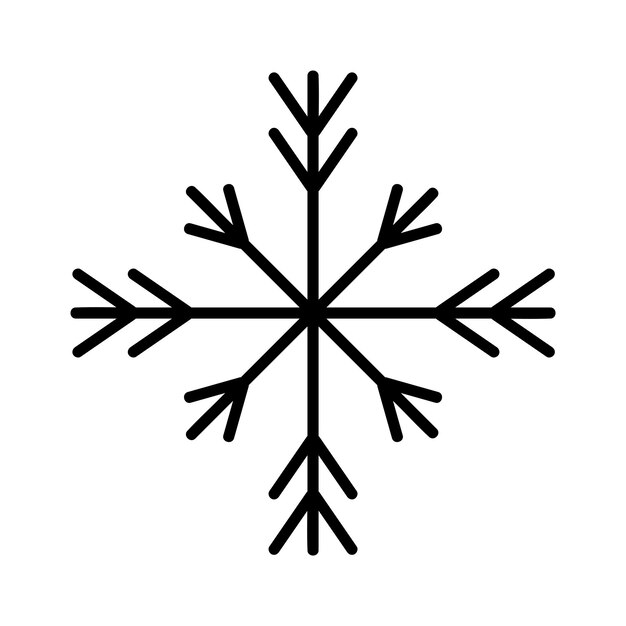 Elemento decorativo de copo de nieve. copo de nieve dibujado a mano aislado. elemento vectorial para navidad, año nuevo