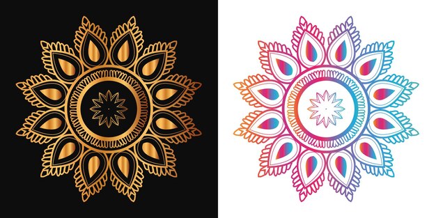 Elemento decorativo étnico diseño de mandala dorada de lujo