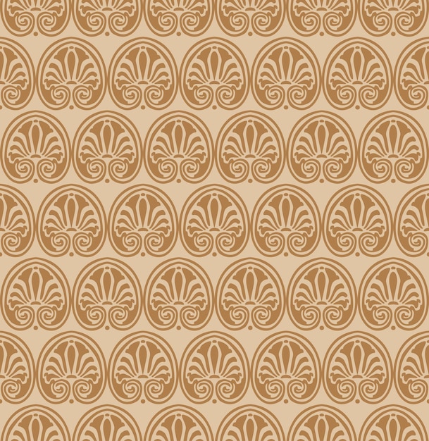 Elemento decorativo griego flor patrón de loto forma griega textura perfecta