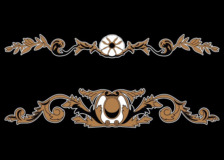 Vector elemento decorativo griego flor vector griego forma estuco decoración cartouche