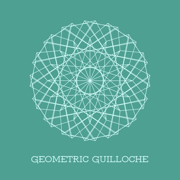 Elemento decorativo de guilloche circular Roseta geométrica vectorial para vales y diplomas