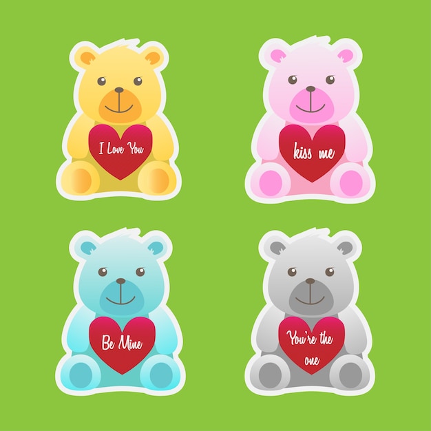 Vector elemento decorativo de san valentín oso de peluche