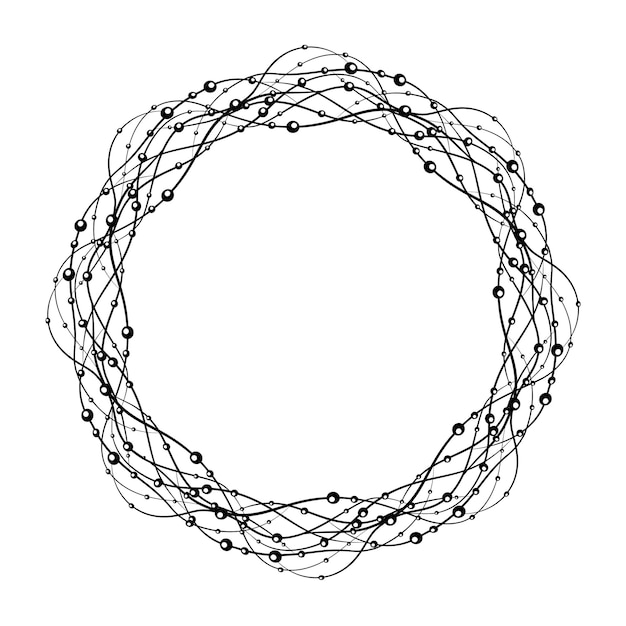 Elemento decorativo vectorial con líneas onduladas y burbujas.