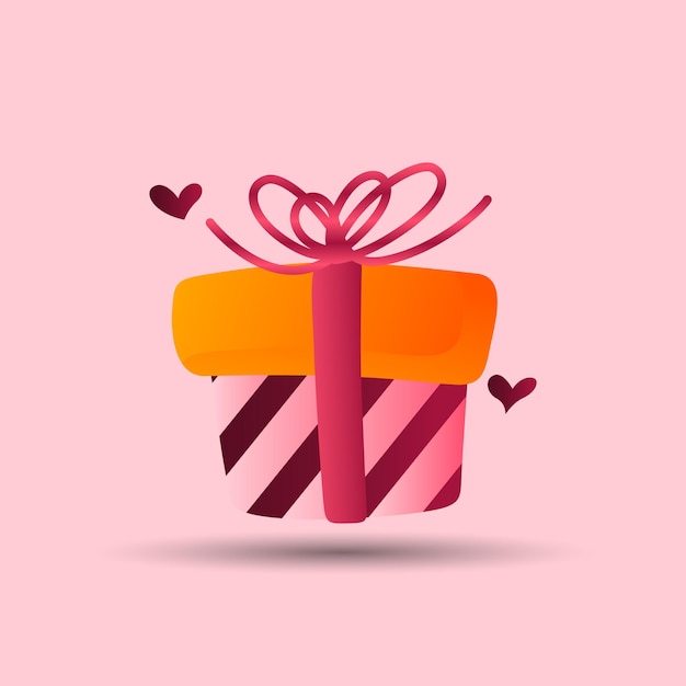 Elemento del día de san valentín caja de regalo degradado ilustración vectorial