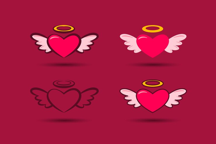 Vector elemento del día de san valentín cupido amor ángel con alas ilustración vectorial