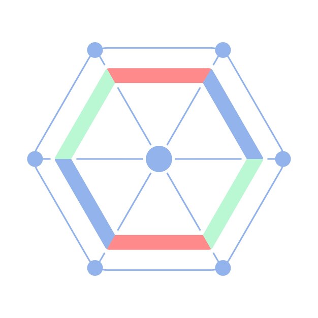 Elemento de diagrama infográfico hexagonal