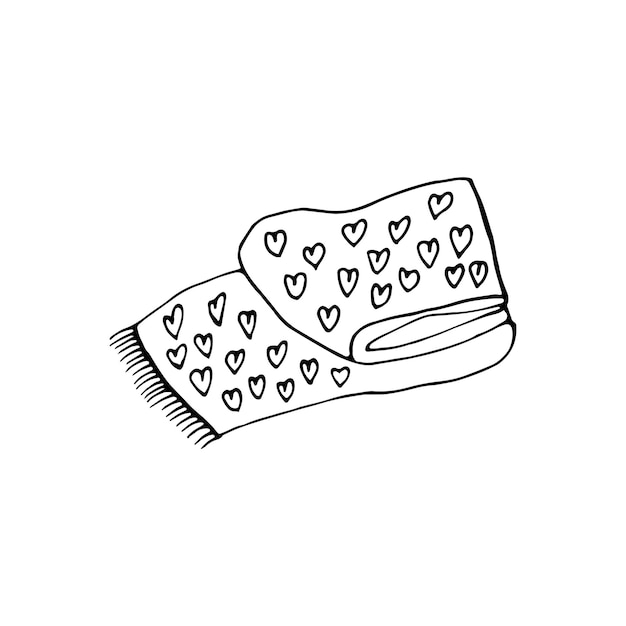 Elemento dibujado a mano de la ilustración de vector de Doodle de año nuevo y Navidad Elementos de invierno