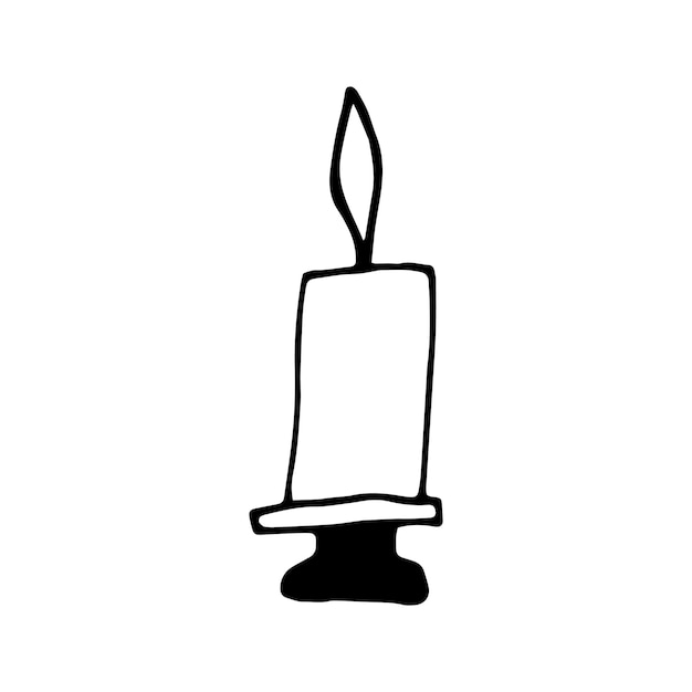 Elemento dibujado a mano única de la ilustración de vector de Doodle de vela Elementos de invierno para tarjetas de felicitación carteles pegatinas y diseño de temporada Aislado sobre fondo blanco