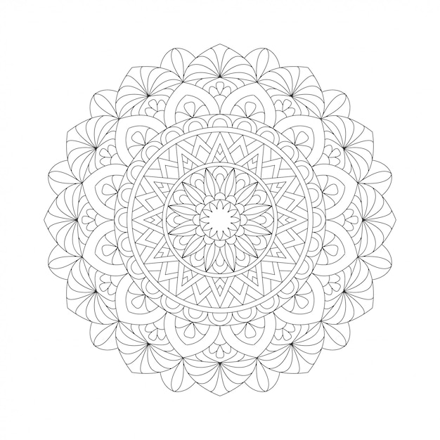 Elemento de diseño abstracto blanco negro. Mandala redondo en vector. Plantilla gráfica para su diseño. Patrón circular