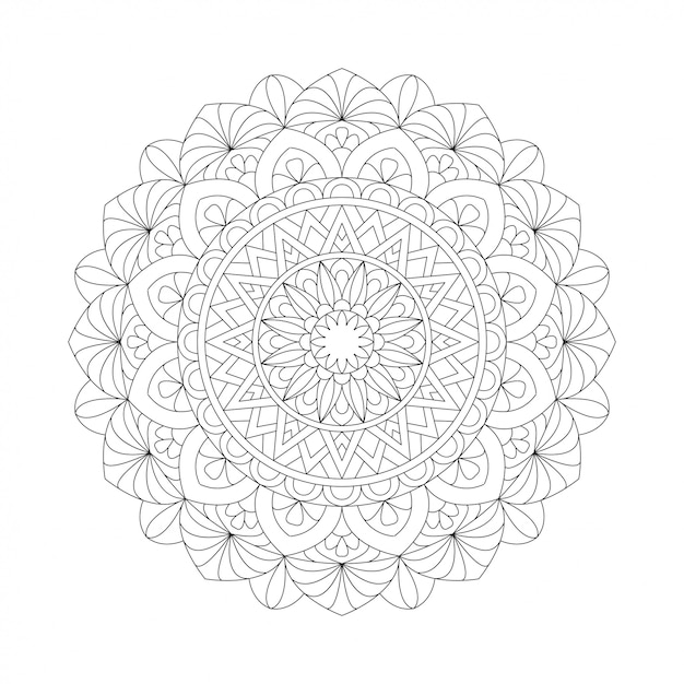 Elemento de diseño abstracto blanco negro. mandala redondo en vector. plantilla gráfica para su diseño. patrón circular