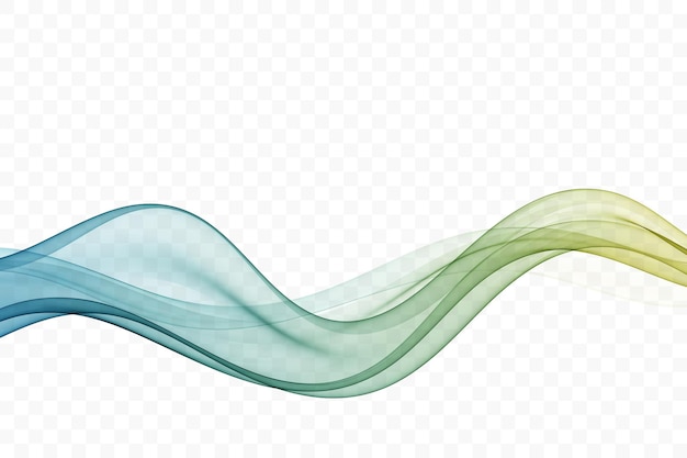Elemento de diseño abstracto flujo de onda azul-verde de líneas curvas