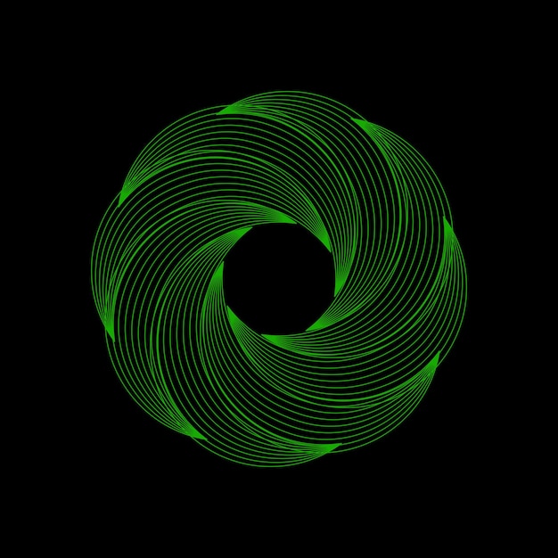 Elemento de diseño abstracto en fondo blanco de líneas de torsión Ilustración vectorial