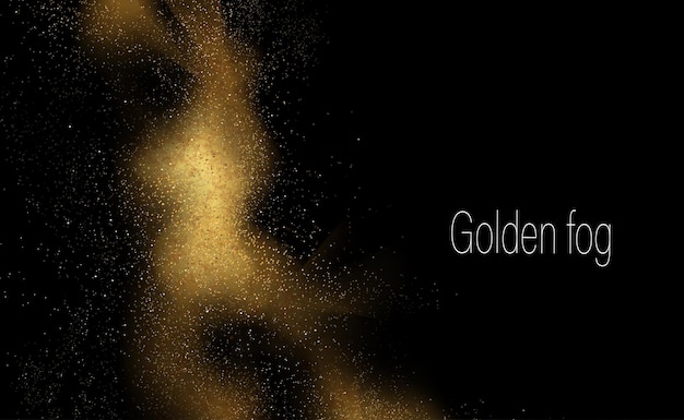 Elemento de diseño abstracto mosaico dorado brillante sobre fondo negro