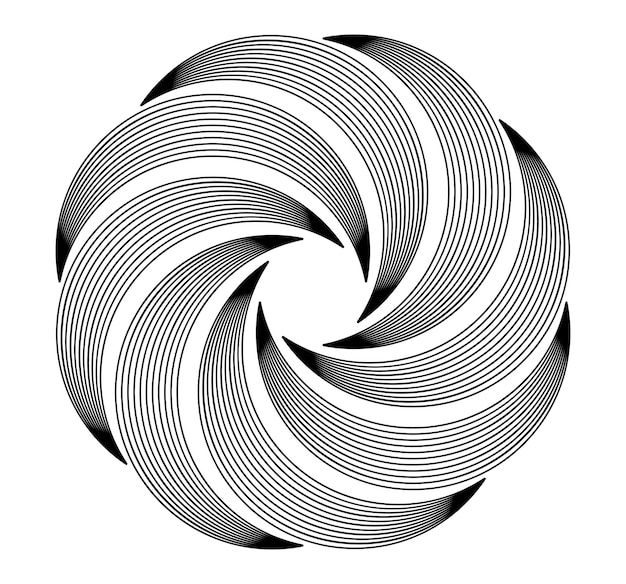 Elemento de diseño abstracto sobre fondo blanco de líneas torcidas Vector Ilustración eps 10 Proporción áurea tradicional icono vectorial salón de belleza para tarjeta de visita elegante fondo evento fiesta