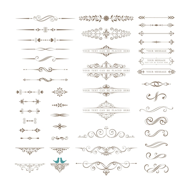 Elemento de diseño de adorno vintage vectorial