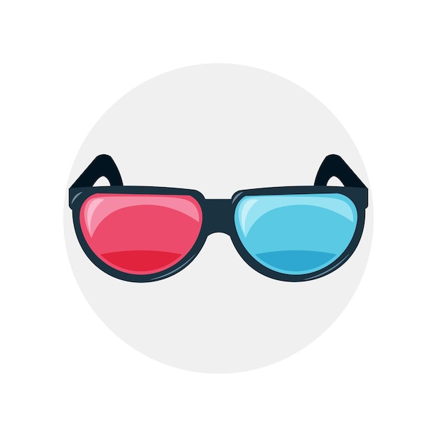 Elemento de diseño aislado de icono de gafas de película 3d