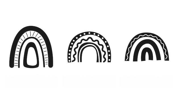 Elemento de diseño de arco iris Boho